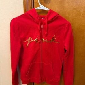 Red Hoodie with Gold Script
Victoria Secret PINK xs